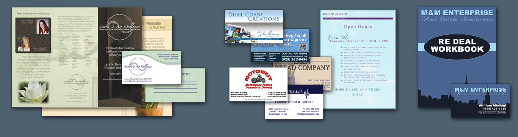 Business cards, brochures, flyers, and many more print marketing options.